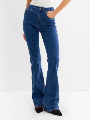 Джинсы женские клёш со стрелкой MINAKU: Jeans Collection, синие