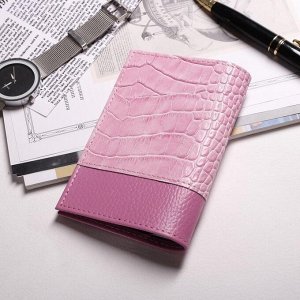 Обложка для паспорта, кайман/флотер, цвет розовый