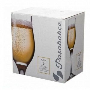 Набор бокалов для шампанского, 6 шт, 200 мл, стекло, ТУЛИП