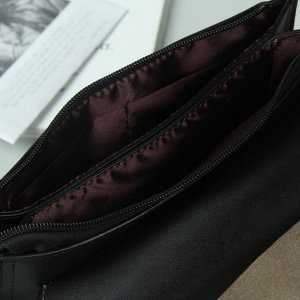 Клатч женский, 3 отдела на молнии, наружный карман, с ручкой, регулируемый ремень, цвет хаки