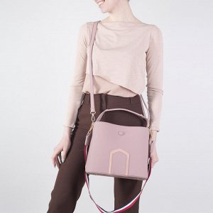 Сумка женская, отдел на молнии, 2 наружных кармана, длинный ремень+стропа, цвет розовый