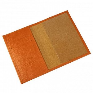 Обложка для паспорта, отдел для кредитных карт, цвет оранжевый