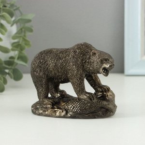 Фигурка гипс «Медведь хозяин тайги», 10x13 см, под бронзу