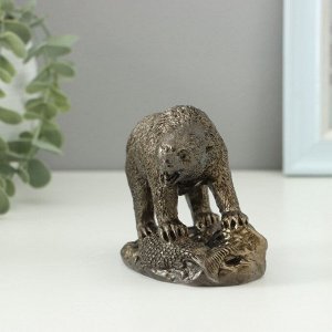 Фигурка гипс «Медведь хозяин тайги», 10x13 см, под бронзу