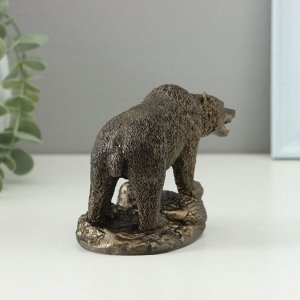 Фигурка гипс «Медведь хозяин тайги», 10x13 см, под бронзу