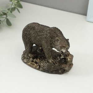 Фигурка гипс «Медведь хозяин тайги», 10x13 см, под бронзу