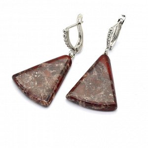 Серьги из яшмы красной 21*25мм, 8г
