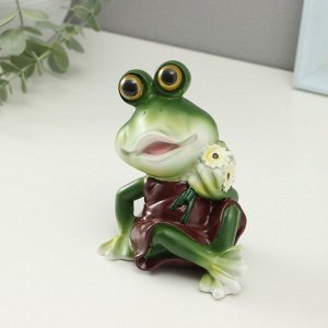 Фигурка полистоун TAKE IT EASY «Лягушка с ромашкой», 7x9.5x11.5 см