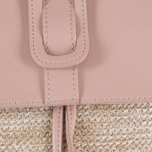 Рюкзак-сумка, плетёный, отдел на шнурке, цвет розовый