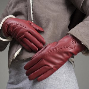 Перчатки женские, размер 7, с утеплителем, цвет красный