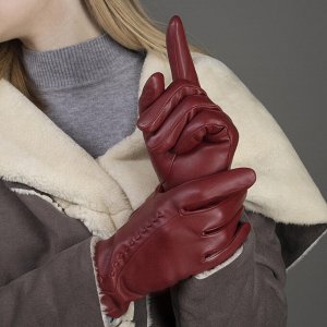 Перчатки женские, размер 7, с утеплителем, цвет красный