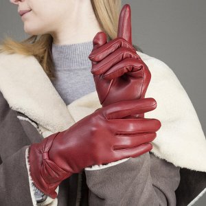 Перчатки женские, размер 7, с утеплителем, цвет бордовый