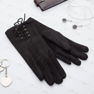 Перчатки со шнуровкой женские MINAKU, размер 18, цвет чёрный