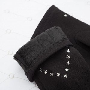 Перчатки с сердечком женские MINAKU, размер 18, цвет чёрный