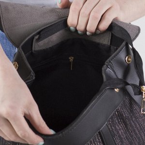 Рюкзак-сумка, плетёный, отдел на шнурке, цвет чёрный