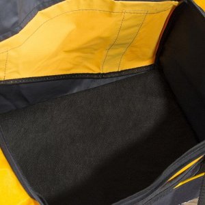 Сумка спортивная, отдел на молнии, 3 наружных кармана, длинный ремень, цвет чёрный/жёлтый
