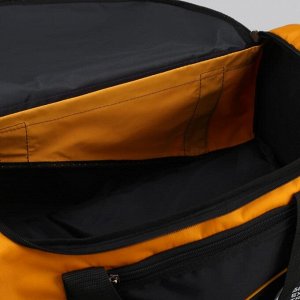 Сумка спортивная, отдел на молнии, 3 наружных кармана, длинный ремень, цвет чёрный/жёлтый