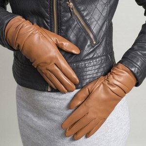 Перчатки женские, размер 7, с утеплителем, цвет коричневый