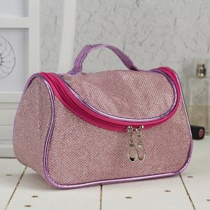 Косметичка-сумочка, отдел на молнии, зеркало, цвет розовый