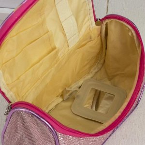Косметичка-сумочка, отдел на молнии, зеркало, цвет розовый