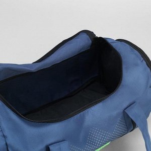 Сумка спортивная, отдел на молнии, 2 наружных кармана, длинный ремень, цвет синий/чёрный