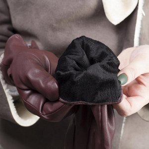 Перчатки женские, размер 7.5, с утеплителем, цвет бордовый