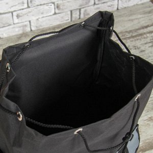 Рюкзак туристический, 55 л, отдел на шнурке, 3 наружных кармана, цвет чёрный/серый