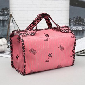 Косметичка-сумочка, отдел на молнии, цвет розовый
