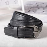 Ремень детский, винт, пряжка под металл, ширина - 2,2 см, 75-90 см, цвет чёрный