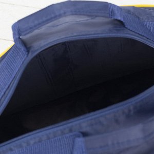 Сумка спортивная, отдел на молнии, наружный карман, длинный ремень, цвет синий/жёлтый