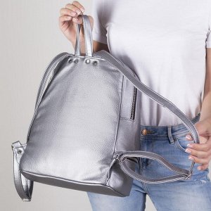 Рюкзак-сумка, отдел на молнии, наружный карман, цвет серебро