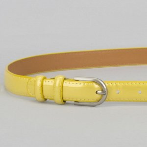 Ремень женский, 2 строчки, пряжка металл, ширина - 2,3 см, цвет жёлтый