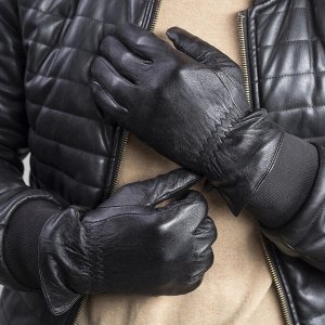 Перчатки мужские, размер 10, с утеплителем, цвет чёрный