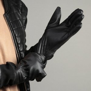 Перчатки мужские безразмерные, подклад флис, цвет чёрный