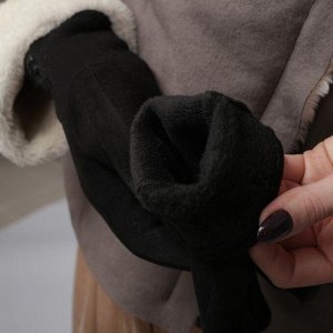 Перчатки женские безразмерные, без подклада, для сенсорных экранов, цвет чёрный