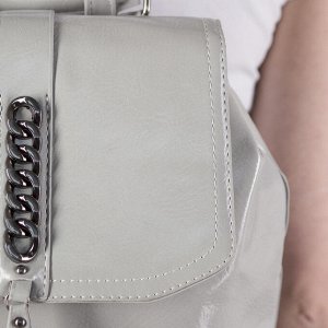 Рюкзак-сумка, отдел на молнии, с расширением, наружный карман, цвет серый