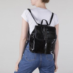 Рюкзак-сумка, отдел на молнии, с расширением, наружный карман, цвет чёрный