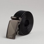 Ремень мужской, пряжка автомат под тёмный металл, ширина - 3,5 см, цвет чёрный