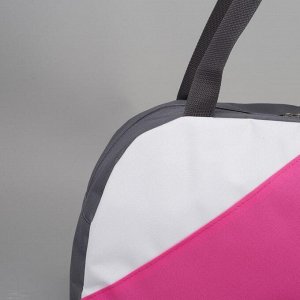 Сумка спортивная, отдел на молнии, наружный карман, цвет серый/розовый/белый