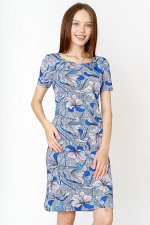 #74654 Платье бело-синий