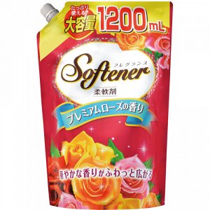 Nihon Кондиционер для белья "Softener Premium Rose" (с антибактериальным эффектом и богатым ароматом роз) 1200 мл, мягкая упаковка с крышкой / 8