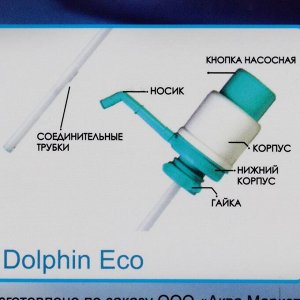 Помпа для воды "Дельфин" Эко, под бутыль от 12 до 19 л, бирюзовый