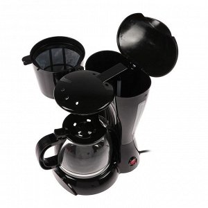 Кофеварка LuazON LKM-654, капельная, 900 Вт, 1.2 л, чёрная