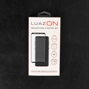 Защитное стекло 9D LuazON для Samsung Galaxy J7 Pro, полный клей, 0.33 мм, 9Н, чёрное