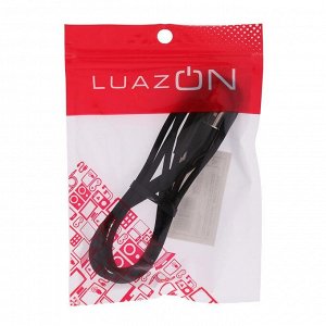 Кабель LuazON, Lightning - USB, 1 А, 1 м, разъем для наушников, черный