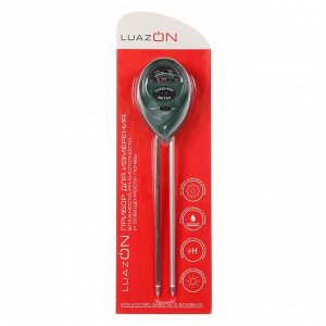 Прибор для измерения LuazON, влажность/pH/кислотность/освещенность почвы, зеленый