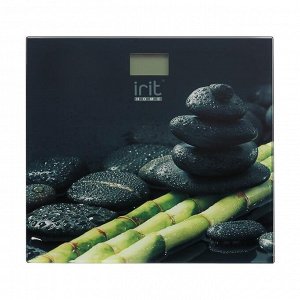 Весы напольные Irit IR-7257, электронные, до 180 кг, 2хААА, стекло, рисунок "бамбук и камни"
