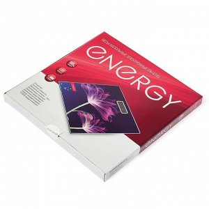 Весы напольные ENERGY EN-419G, электронные, до 180 кг, 1хCR2032, стекло, картинка "цветы"