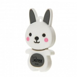 Флешка Mirex RABBIT GREY, 8 Гб, USB2.0, "кролик", чт до 25 Мб/с, зап до 15 Мб/с