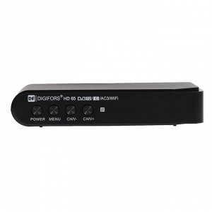 Приставка для цифрового ТВ Digifors HD 65, FullHD, DVB-T2/C, HDMI, RCA, USB, черная